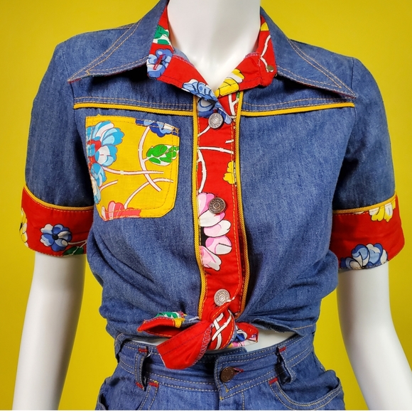 SOLD Vtg 70s skirt set - Picture 5 of 16